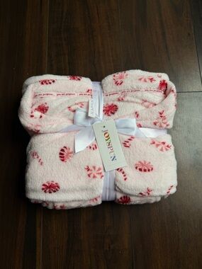 Plush Pink Candy Cane Fleece Pajama Set